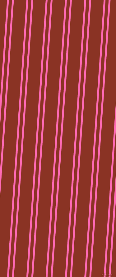 86 degree angles dual stripes lines, 6 pixel lines width, 10 and 40 pixels line spacing, Hot Pink and Burnt Umber dual two line striped seamless tileable