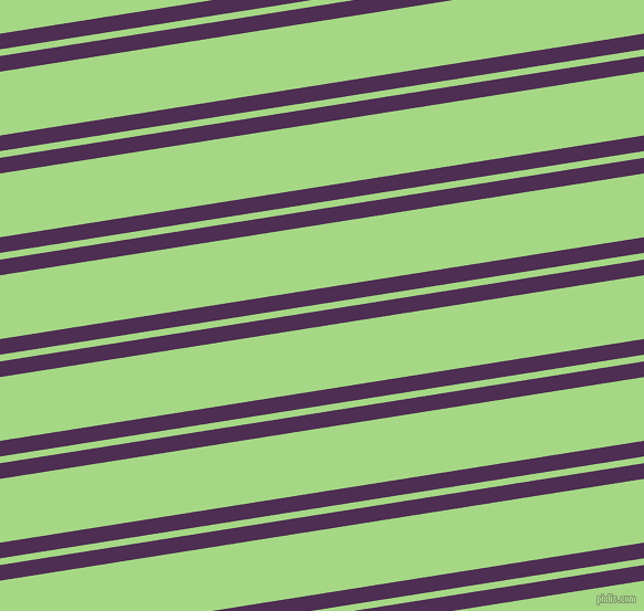 9 degree angle dual stripes lines, 14 pixel lines width, 6 and 57 pixel line spacing, Hot Purple and Feijoa dual two line striped seamless tileable