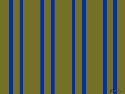 vertical dual lines stripe, 12 pixel lines width, 22 and 56 pixel line spacing, International Klein Blue and Olivetone dual two line striped seamless tileable