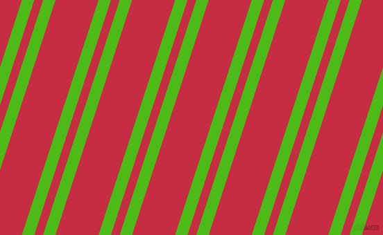 72 degree angle dual stripes line, 17 pixel line width, 12 and 59 pixel line spacing, Kelly Green and Brick Red dual two line striped seamless tileable