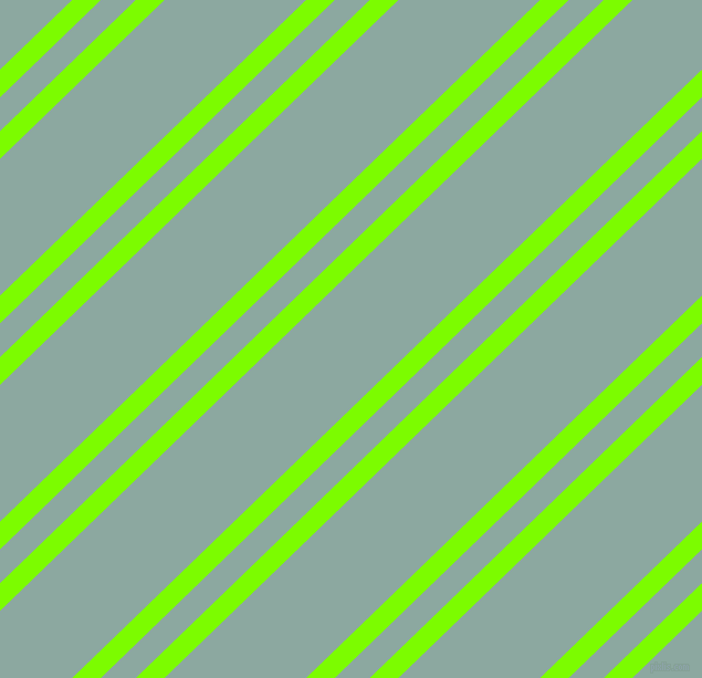 44 degree angles dual stripe lines, 18 pixel lines width, 22 and 89 pixels line spacing, Lawn Green and Cascade dual two line striped seamless tileable