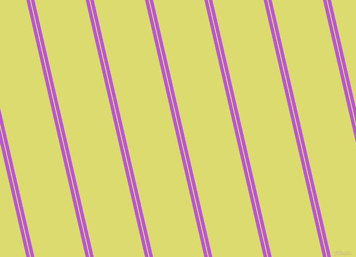 103 degree angles dual stripes line, 7 pixel line width, 2 and 103 pixels line spacing, Medium Orchid and Goldenrod dual two line striped seamless tileable