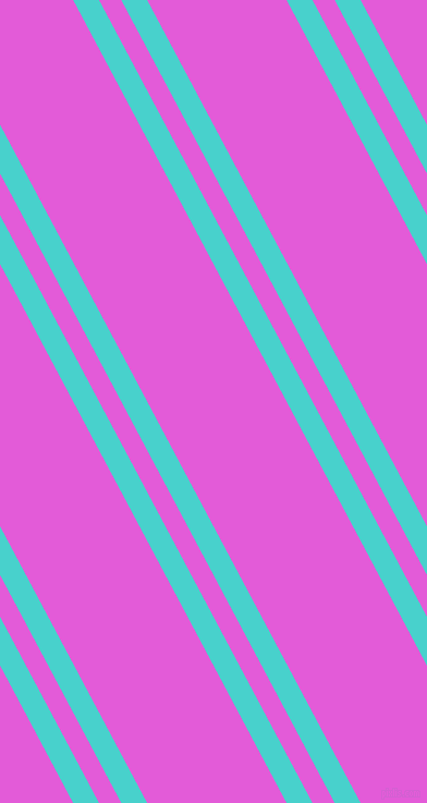 118 degree angle dual stripes lines, 21 pixel lines width, 18 and 113 pixel line spacing, Medium Turquoise and Free Speech Magenta dual two line striped seamless tileable