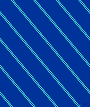 130 degree angles dual stripe lines, 3 pixel lines width, 2 and 59 pixels line spacing, Medium Turquoise and Smalt dual two line striped seamless tileable