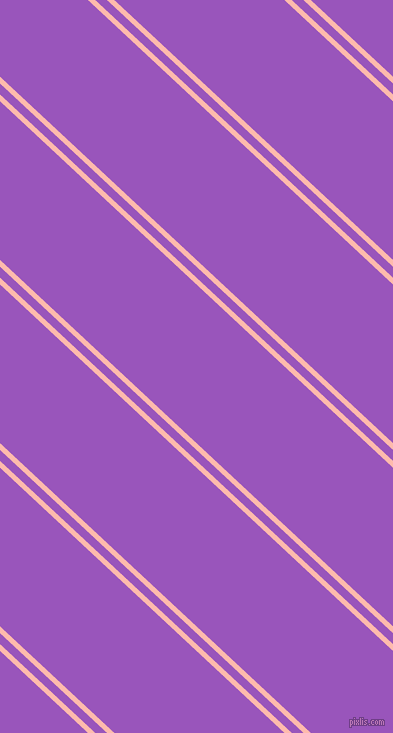 137 degree angles dual striped line, 5 pixel line width, 8 and 116 pixels line spacing, Melon and Deep Lilac dual two line striped seamless tileable