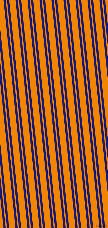 96 degree angle dual stripes line, 7 pixel line width, 4 and 20 pixel line spacing, Midnight Blue and Tangerine dual two line striped seamless tileable