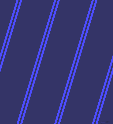 73 degree angle dual stripe lines, 8 pixel lines width, 6 and 123 pixel line spacing, Neon Blue and Deep Koamaru dual two line striped seamless tileable