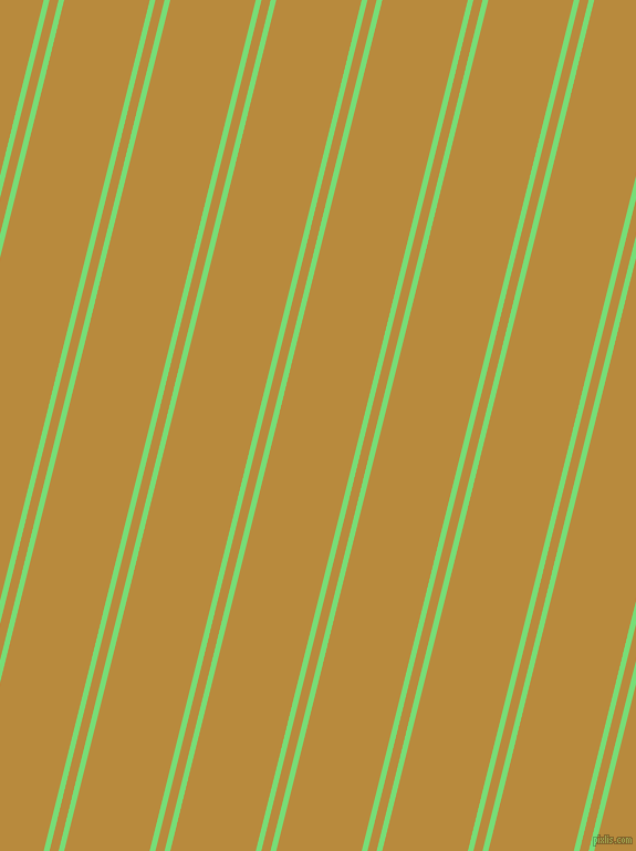 76 degree angle dual stripe line, 5 pixel line width, 8 and 75 pixel line spacing, Pastel Green and Marigold dual two line striped seamless tileable