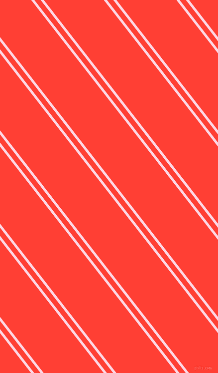 128 degree angle dual striped lines, 5 pixel lines width, 10 and 95 pixel line spacing, Pig Pink and Red Orange dual two line striped seamless tileable