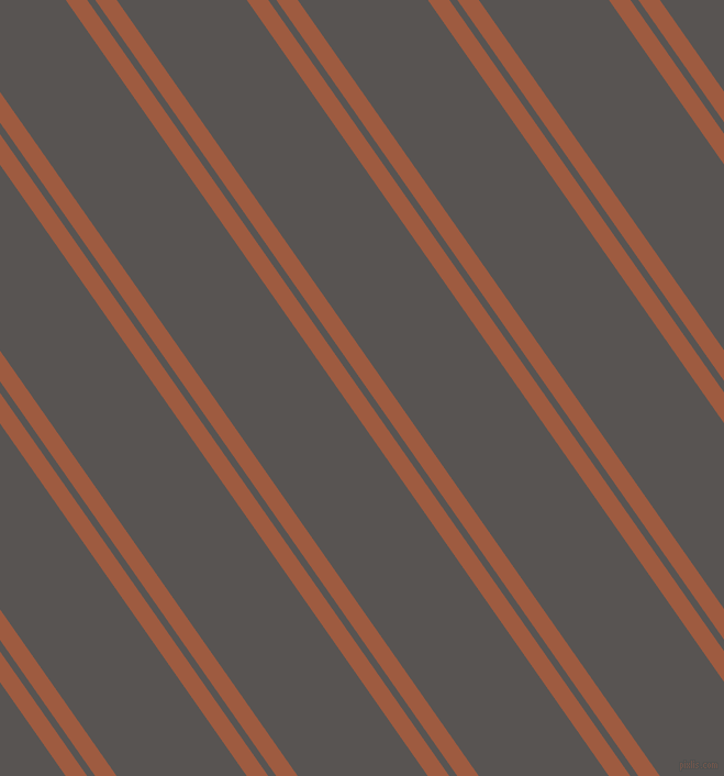 125 degree angles dual stripe lines, 16 pixel lines width, 6 and 97 pixels line spacing, Sepia and Tundora dual two line striped seamless tileable