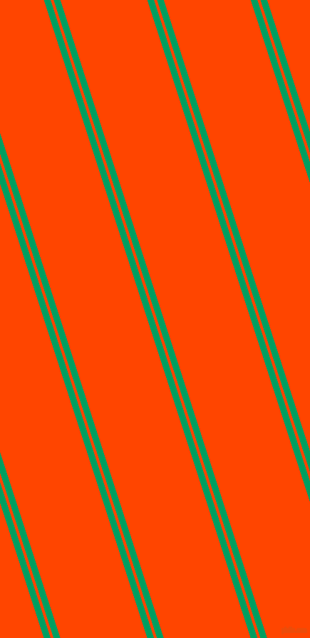 108 degree angles dual stripe lines, 9 pixel lines width, 4 and 116 pixels line spacing, Shamrock Green and Orange Red dual two line striped seamless tileable