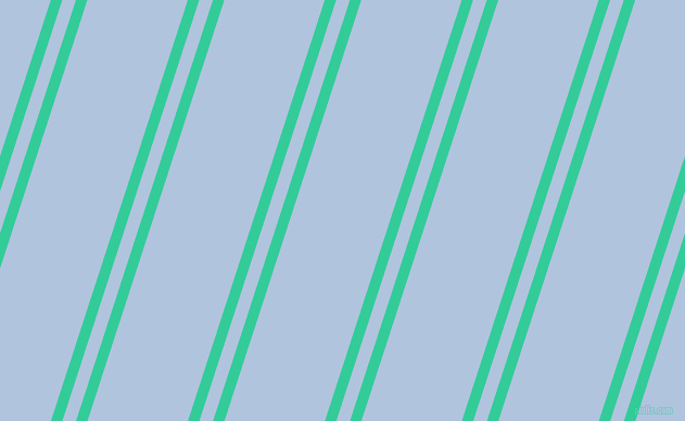 72 degree angle dual stripes lines, 10 pixel lines width, 12 and 88 pixel line spacing, Shamrock and Light Steel Blue dual two line striped seamless tileable