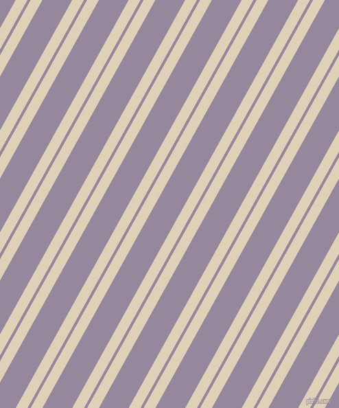 61 degree angle dual striped lines, 15 pixel lines width, 4 and 38 pixel line spacing, Spanish White and Amethyst Smoke dual two line striped seamless tileable