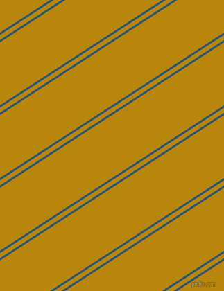 33 degree angles dual striped line, 3 pixel line width, 6 and 76 pixels line spacing, Venice Blue and Dark Goldenrod dual two line striped seamless tileable