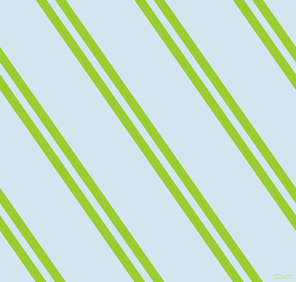 125 degree angles dual stripes line, 18 pixel line width, 14 and 114 pixels line spacing, Yellow Green and Pattens Blue dual two line striped seamless tileable