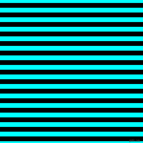 horizontal lines stripes, 16 pixel line width, 16 pixel line spacing, Black and Aqua horizontal lines and stripes seamless tileable