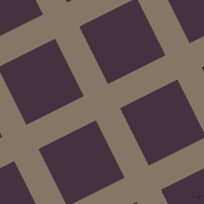 27/117 degree angle diagonal checkered chequered lines, 94 pixel lines width, 223 pixel square size, plaid checkered seamless tileable