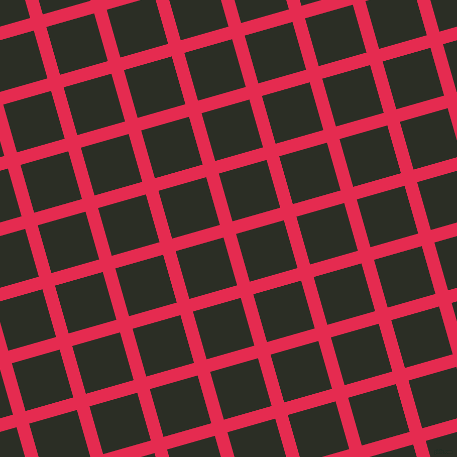 16/106 degree angle diagonal checkered chequered lines, 26 pixel lines width, 99 pixel square size, Amaranth and Rangoon Green plaid checkered seamless tileable