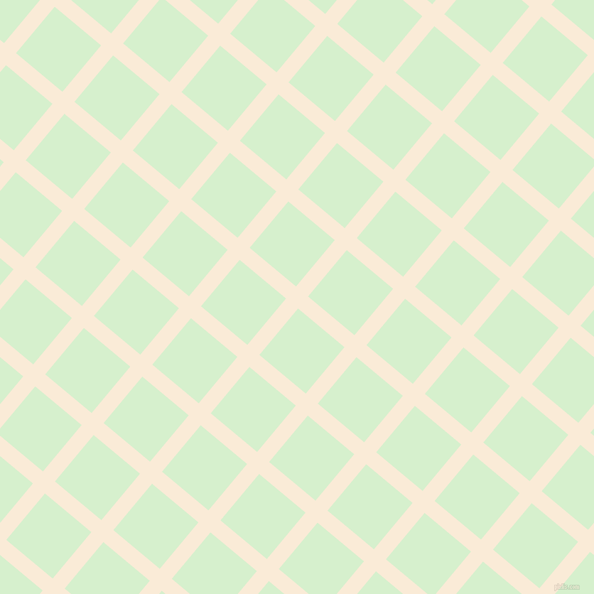 50/140 degree angle diagonal checkered chequered lines, 22 pixel line width, 85 pixel square size, Antique White and Snowy Mint plaid checkered seamless tileable
