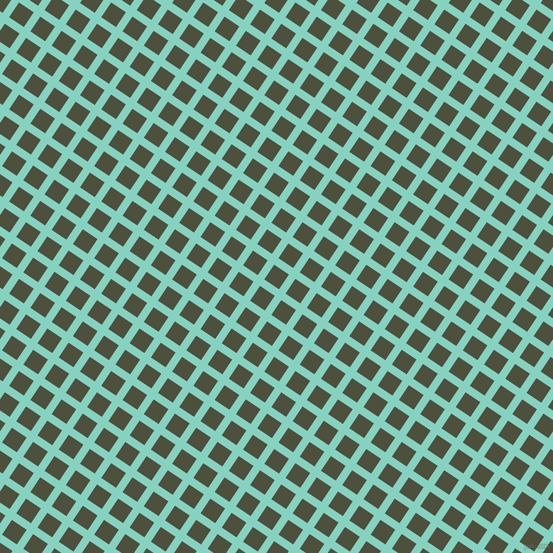 56/146 degree angle diagonal checkered chequered lines, 11 pixel line width, 25 pixel square size, Bermuda and Kelp plaid checkered seamless tileable