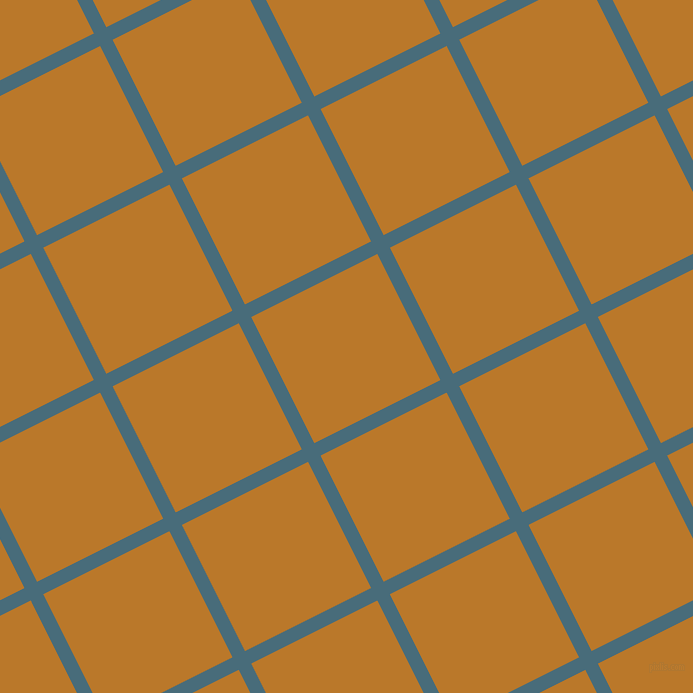 27/117 degree angle diagonal checkered chequered lines, 14 pixel lines width, 141 pixel square size, Bismark and Pirate Gold plaid checkered seamless tileable