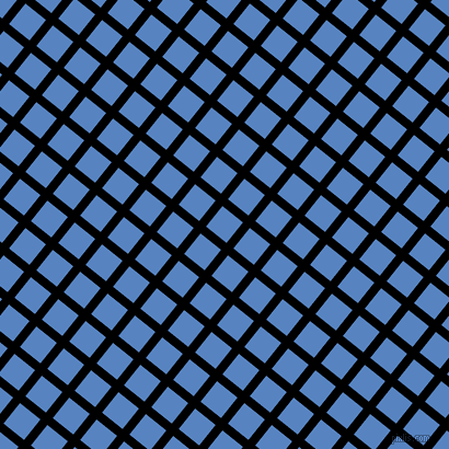 51/141 degree angle diagonal checkered chequered lines, 8 pixel line width, 24 pixel square size, Black and Havelock Blue plaid checkered seamless tileable