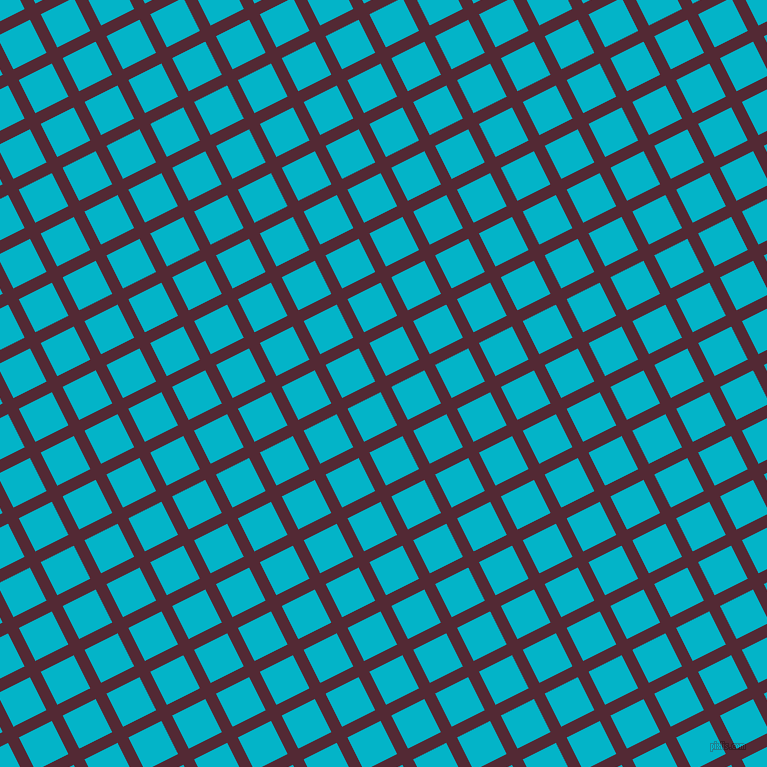27/117 degree angle diagonal checkered chequered lines, 12 pixel lines width, 37 pixel square size, Black Rose and Iris Blue plaid checkered seamless tileable