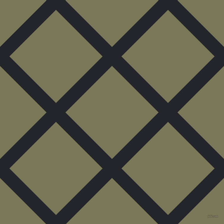 45/135 degree angle diagonal checkered chequered lines, 45 pixel lines width, 222 pixel square size, Black Russian and Kokoda plaid checkered seamless tileable