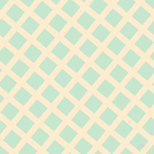 50/140 degree angle diagonal checkered chequered lines, 20 pixel lines width, 46 pixel square size, Blanched Almond and Granny Apple plaid checkered seamless tileable