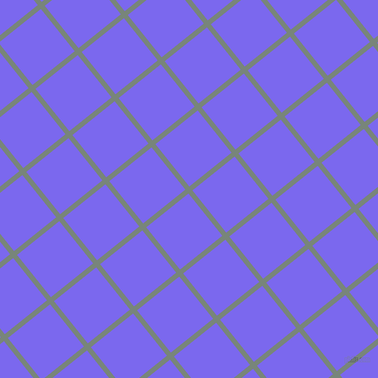 39/129 degree angle diagonal checkered chequered lines, 7 pixel line width, 76 pixel square size, Blue Smoke and Medium Slate Blue plaid checkered seamless tileable