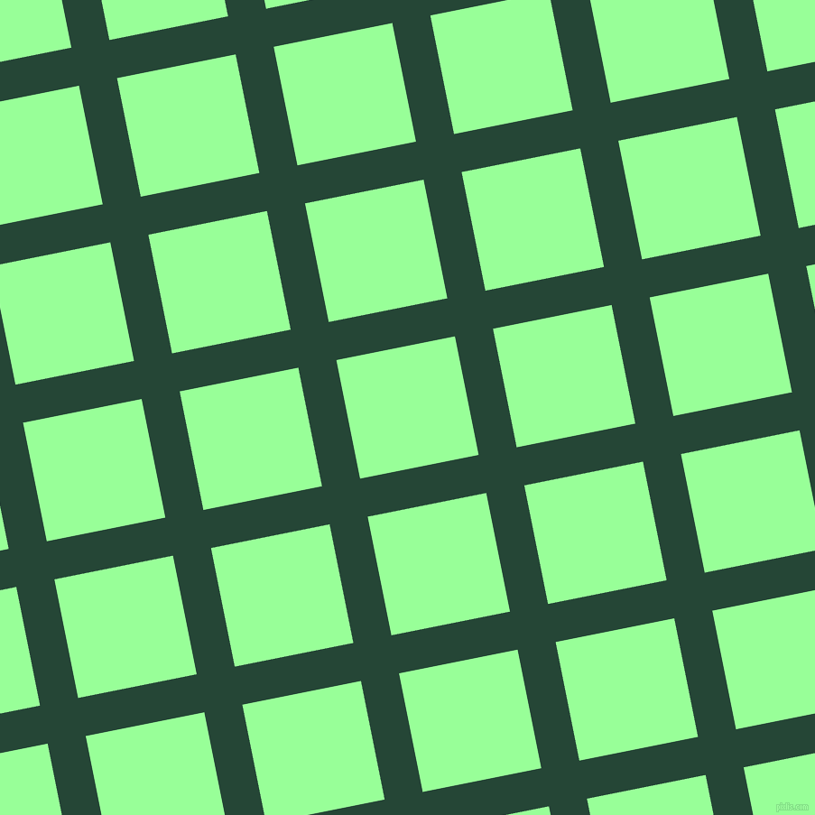 11/101 degree angle diagonal checkered chequered lines, 43 pixel line width, 134 pixel square size, Bottle Green and Mint Green plaid checkered seamless tileable