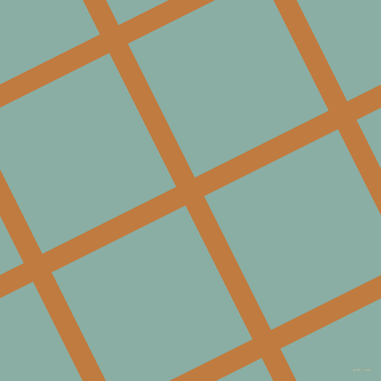 27/117 degree angle diagonal checkered chequered lines, 41 pixel line width, 295 pixel square size, Brandy Punch and Sea Nymph plaid checkered seamless tileable