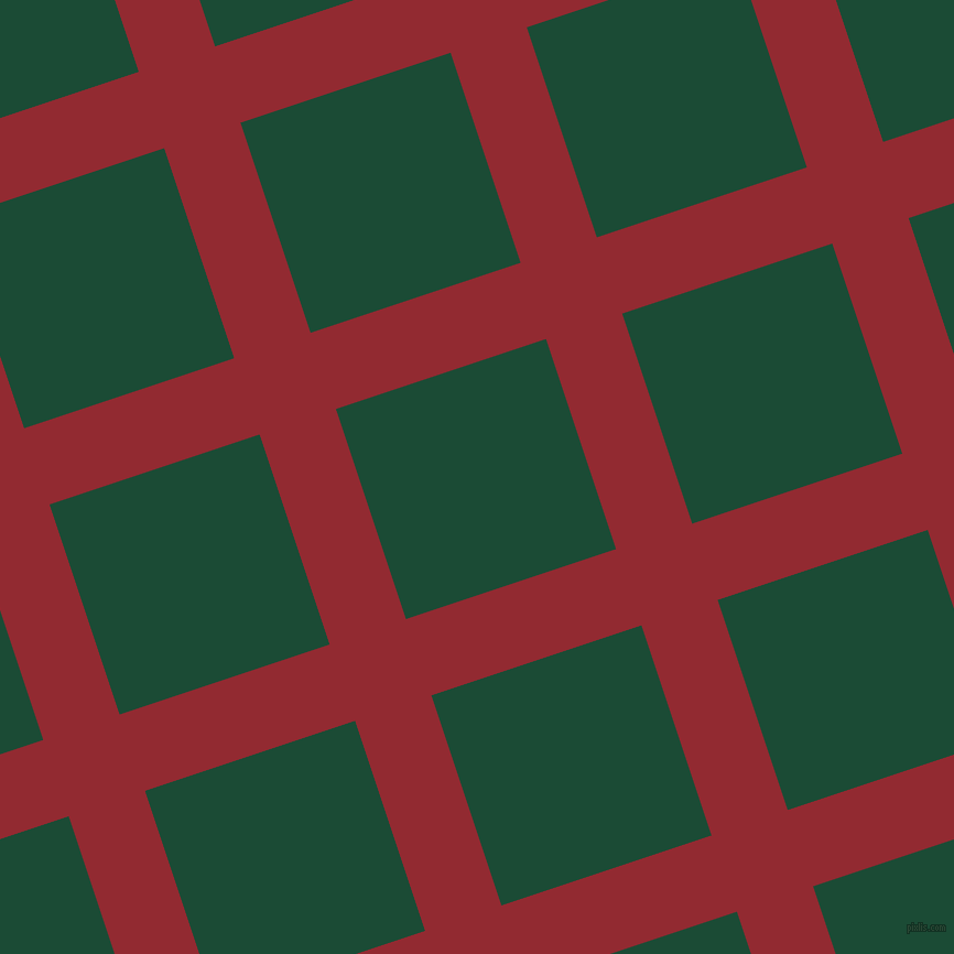 18/108 degree angle diagonal checkered chequered lines, 73 pixel lines width, 201 pixel square size, Bright Red and County Green plaid checkered seamless tileable