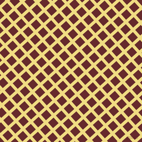 42/132 degree angle diagonal checkered chequered lines, 10 pixel lines width, 24 pixel square size, Buff and Red Devil plaid checkered seamless tileable