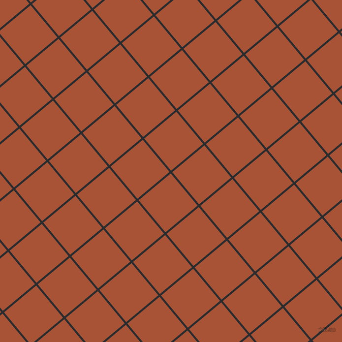 40/130 degree angle diagonal checkered chequered lines, 4 pixel line width, 85 pixel square size, Bunker and Orange Roughy plaid checkered seamless tileable