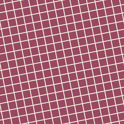 11/101 degree angle diagonal checkered chequered lines, 3 pixel line width, 24 pixel square size, Buttery White and Cadillac plaid checkered seamless tileable