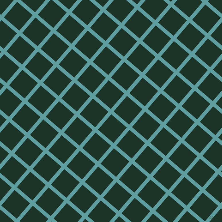 49/139 degree angle diagonal checkered chequered lines, 13 pixel line width, 71 pixel square size, Cadet Blue and Cardin Green plaid checkered seamless tileable