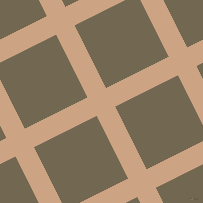 27/117 degree angle diagonal checkered chequered lines, 81 pixel lines width, 275 pixel square size, Cameo and Coffee plaid checkered seamless tileable