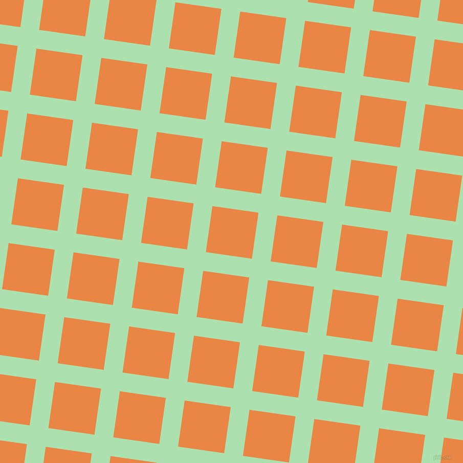 82/172 degree angle diagonal checkered chequered lines, 37 pixel line width, 91 pixel square size, Celadon and Flamenco plaid checkered seamless tileable