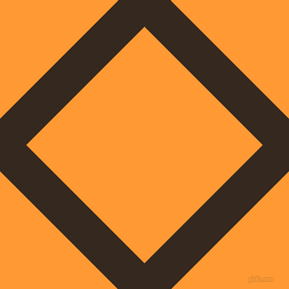 45/135 degree angle diagonal checkered chequered lines, 53 pixel lines width, 239 pixel square size, Cocoa Brown and Neon Carrot plaid checkered seamless tileable