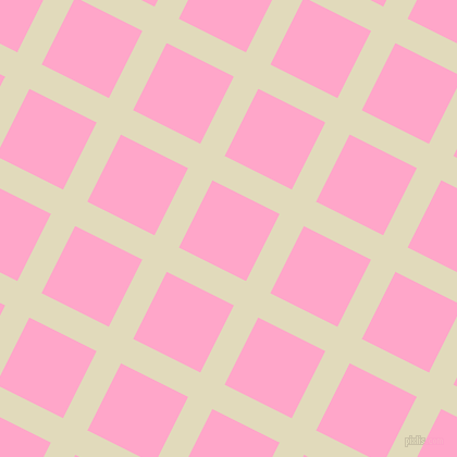 63/153 degree angle diagonal checkered chequered lines, 25 pixel lines width, 69 pixel square size, Coconut Cream and Carnation Pink plaid checkered seamless tileable