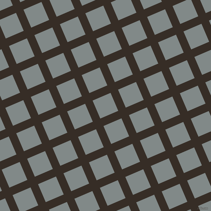 23/113 degree angle diagonal checkered chequered lines, 27 pixel line width, 65 pixel square size, Coffee Bean and Oslo Grey plaid checkered seamless tileable