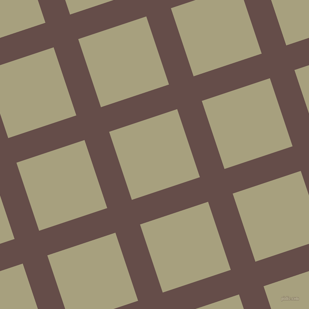 18/108 degree angle diagonal checkered chequered lines, 52 pixel lines width, 144 pixel square size, Congo Brown and Hillary plaid checkered seamless tileable