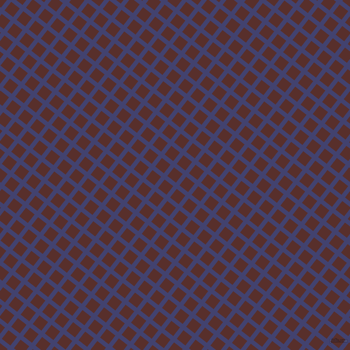 52/142 degree angle diagonal checkered chequered lines, 9 pixel lines width, 22 pixel square size, Corn Flower Blue and Moccaccino plaid checkered seamless tileable