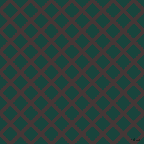 45/135 degree angle diagonal checkered chequered lines, 13 pixel line width, 37 pixel square size, Cowboy and Deep Teal plaid checkered seamless tileable