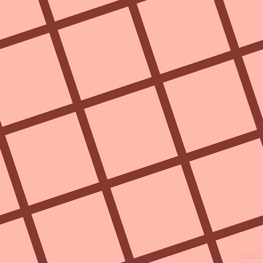 18/108 degree angle diagonal checkered chequered lines, 18 pixel line width, 151 pixel square size, Crab Apple and Melon plaid checkered seamless tileable