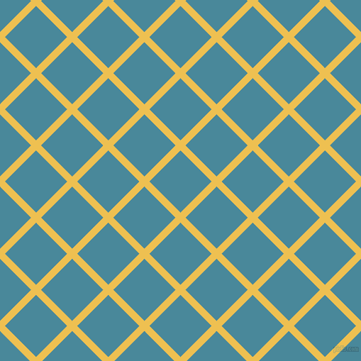 45/135 degree angle diagonal checkered chequered lines, 10 pixel line width, 62 pixel square size, Cream Can and Hippie Blue plaid checkered seamless tileable