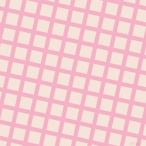 77/167 degree angle diagonal checkered chequered lines, 14 pixel line width, 39 pixel square size, Cupid and Provincial Pink plaid checkered seamless tileable