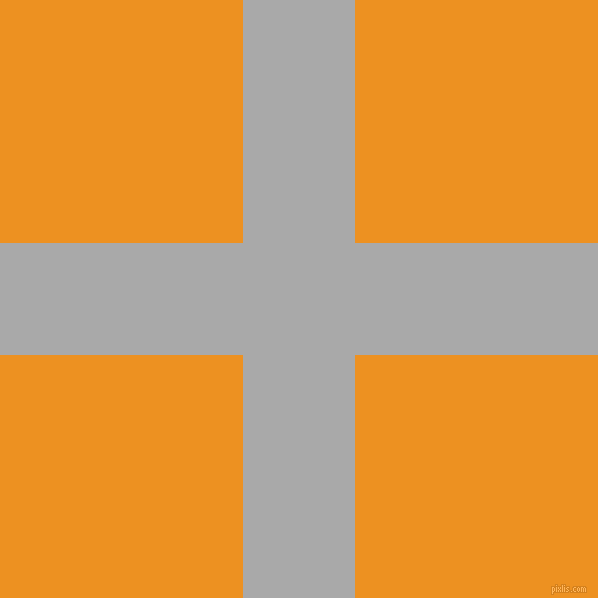 checkered chequered horizontal vertical lines, 112 pixel lines width, 486 pixel square size, Dark Gray and Carrot Orange plaid checkered seamless tileable