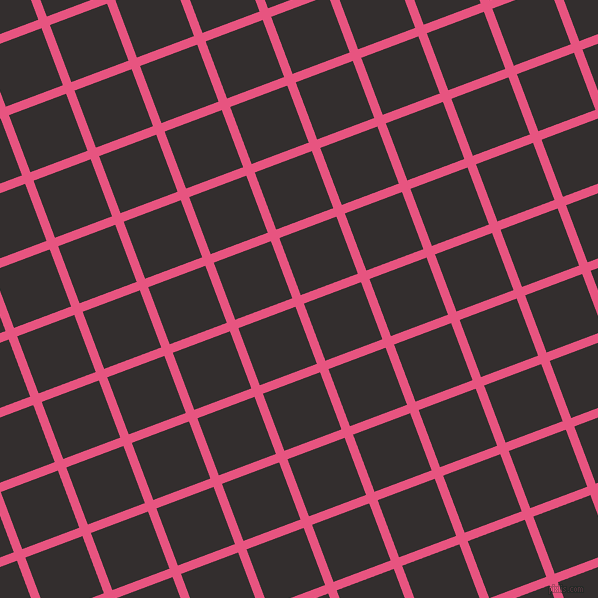 21/111 degree angle diagonal checkered chequered lines, 9 pixel line width, 61 pixel square size, Dark Pink and Night Rider plaid checkered seamless tileable